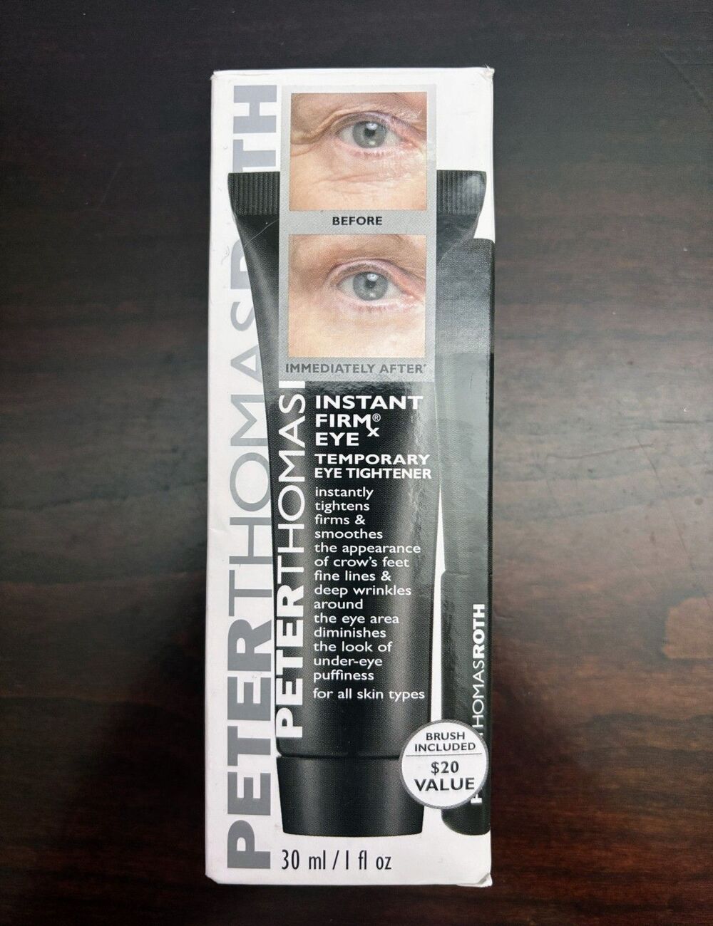 Peter Thomas Roth Instant FIRMx Eye Temporary Eye Tightener 30ml 1oz NIB Brush